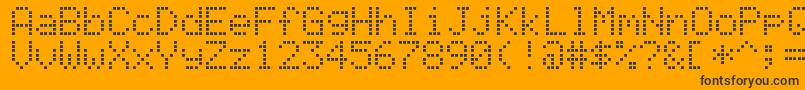 AlphanumericLcd Font – Black Fonts on Orange Background