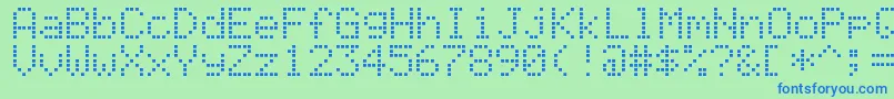 AlphanumericLcd Font – Blue Fonts on Green Background