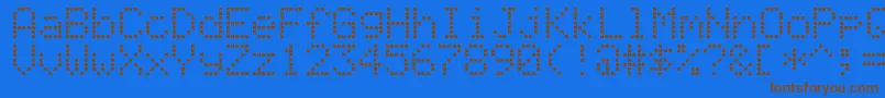 AlphanumericLcd Font – Brown Fonts on Blue Background