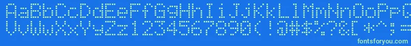 AlphanumericLcd Font – Green Fonts on Blue Background