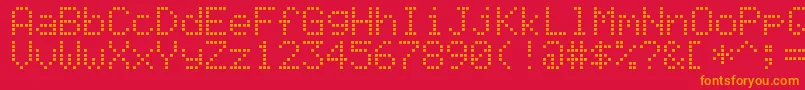 AlphanumericLcd Font – Orange Fonts on Red Background