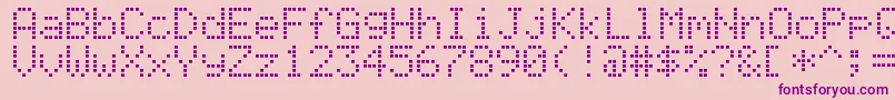 AlphanumericLcd Font – Purple Fonts on Pink Background