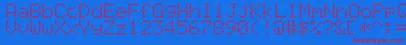 AlphanumericLcd Font – Red Fonts on Blue Background