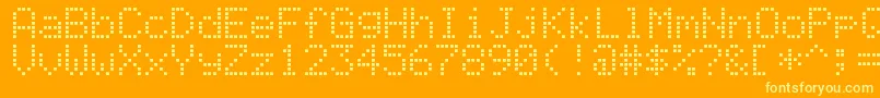 AlphanumericLcd Font – Yellow Fonts on Orange Background