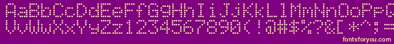 AlphanumericLcd Font – Yellow Fonts on Purple Background