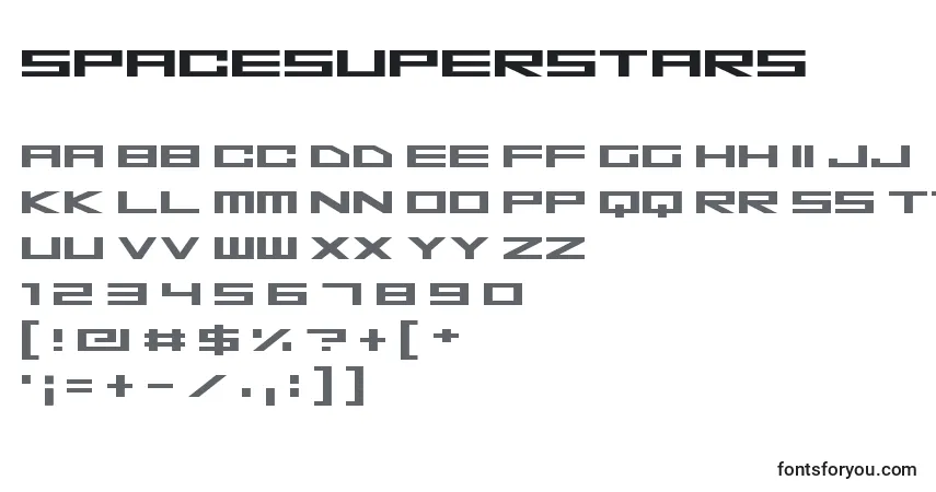 Schriftart SpaceSuperstars – Alphabet, Zahlen, spezielle Symbole