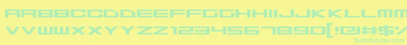 SpaceSuperstars-Schriftart – Grüne Schriften auf gelbem Hintergrund