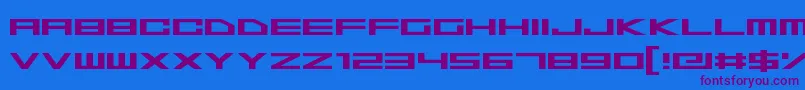 Fonte SpaceSuperstars – fontes roxas em um fundo azul