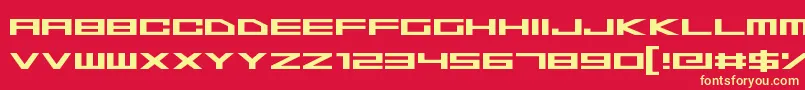 SpaceSuperstars-fontti – keltaiset fontit punaisella taustalla