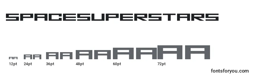 Размеры шрифта SpaceSuperstars
