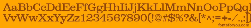 NewslineSf Font – Brown Fonts on Orange Background