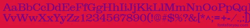 NewslineSf-Schriftart – Violette Schriften auf rotem Hintergrund