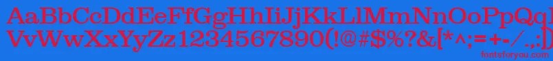 NewslineSf Font – Red Fonts on Blue Background