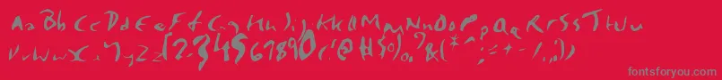 Badpalace1-Schriftart – Graue Schriften auf rotem Hintergrund