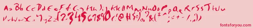 Badpalace1-Schriftart – Rote Schriften auf rosa Hintergrund