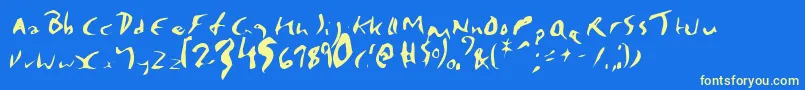 Badpalace1 Font – Yellow Fonts on Blue Background