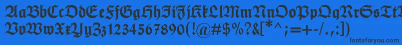 Humboldtfraktur-fontti – mustat fontit sinisellä taustalla