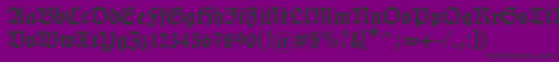 Humboldtfraktur-Schriftart – Schwarze Schriften auf violettem Hintergrund