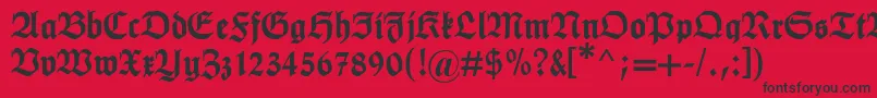 フォントHumboldtfraktur – 赤い背景に黒い文字