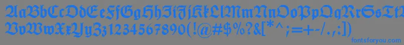 フォントHumboldtfraktur – 灰色の背景に青い文字