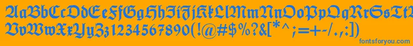 フォントHumboldtfraktur – オレンジの背景に青い文字