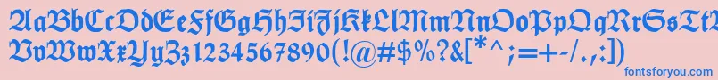 フォントHumboldtfraktur – ピンクの背景に青い文字