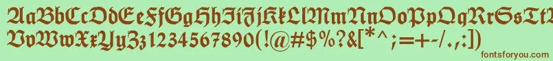 Humboldtfraktur Font – Brown Fonts on Green Background