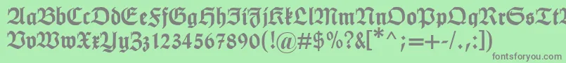 フォントHumboldtfraktur – 緑の背景に灰色の文字