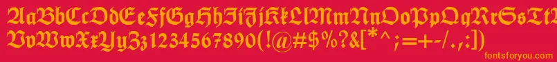 Humboldtfraktur Font – Orange Fonts on Red Background