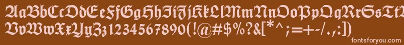 Humboldtfraktur Font – Pink Fonts on Brown Background