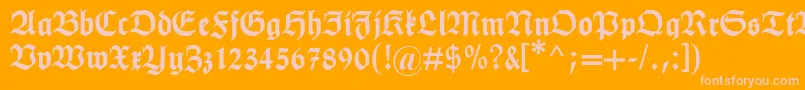 Humboldtfraktur Font – Pink Fonts on Orange Background