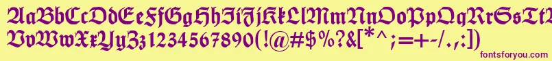 Humboldtfraktur Font – Purple Fonts on Yellow Background