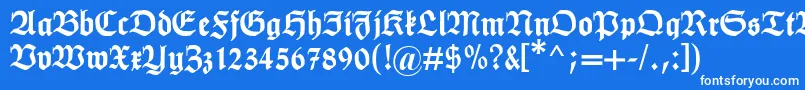 フォントHumboldtfraktur – 青い背景に白い文字