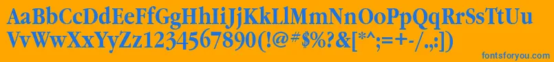 GaramondnarrowbttBold Font – Blue Fonts on Orange Background