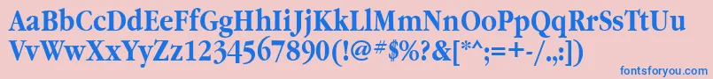 GaramondnarrowbttBold Font – Blue Fonts on Pink Background