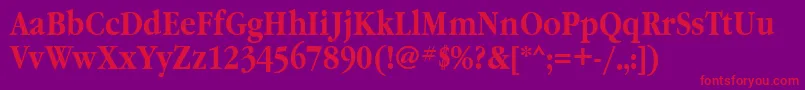 GaramondnarrowbttBold Font – Red Fonts on Purple Background