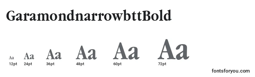 GaramondnarrowbttBold Font Sizes