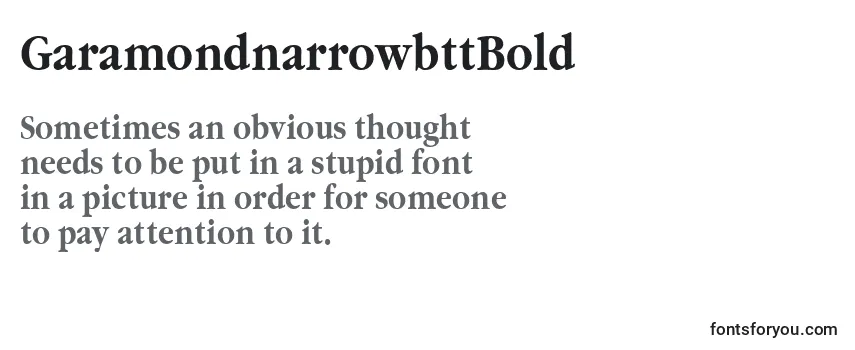 Review of the GaramondnarrowbttBold Font