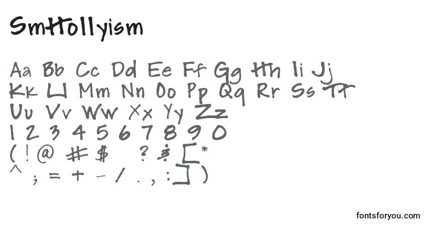 Czcionka SmHollyism – alfabet, cyfry, specjalne znaki