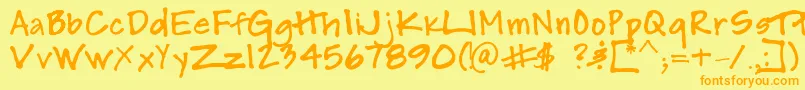 SmHollyism Font – Orange Fonts on Yellow Background
