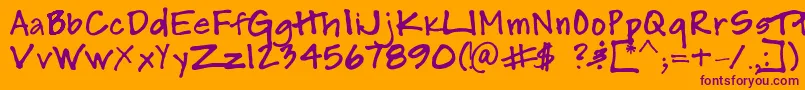 SmHollyism Font – Purple Fonts on Orange Background