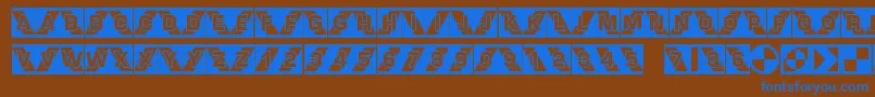 Airlock Font – Blue Fonts on Brown Background