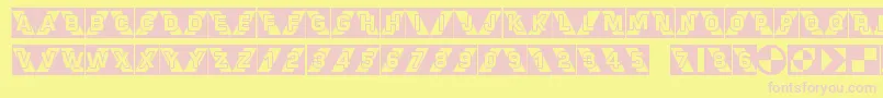 Fonte Airlock – fontes rosa em um fundo amarelo