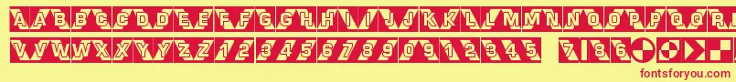 Airlock Font – Red Fonts on Yellow Background