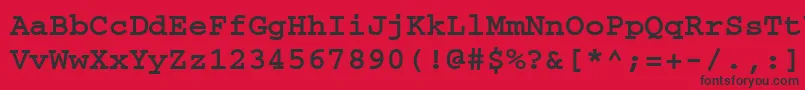 CouriercfttBold Font – Black Fonts on Red Background
