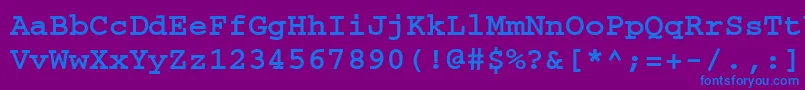 Czcionka CouriercfttBold – niebieskie czcionki na fioletowym tle