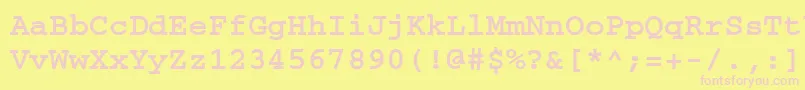 CouriercfttBold Font – Pink Fonts on Yellow Background