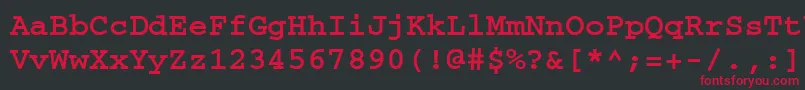 CouriercfttBold Font – Red Fonts on Black Background