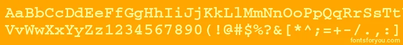 CouriercfttBold Font – Yellow Fonts on Orange Background