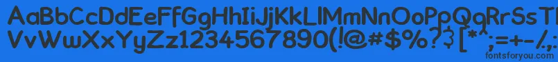 ComickbookSimple Font – Black Fonts on Blue Background